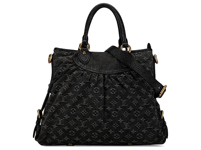 Louis Vuitton Black Monogram Denim Neo Cabby GM Preto Bezerro-como bezerro Pano  ref.1400318