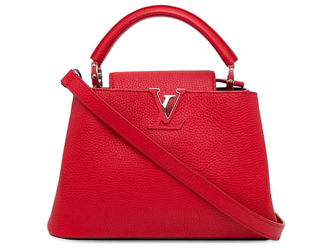 Louis Vuitton Red Taurillon Capucines BB Leather Pony-style calfskin  ref.1400325