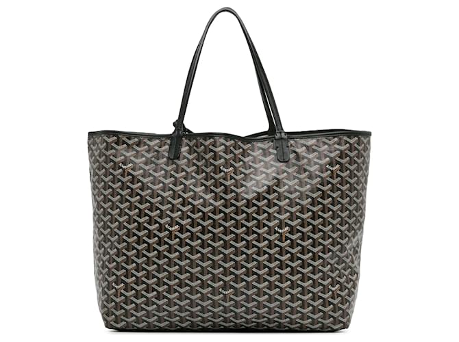 Goyard Schwarze Goyardine Saint Louis GM Leder Leinwand Kalbähnliches Kalb Tuch  ref.1400357