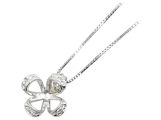 & Other Stories Collana con pendente in diamante in oro bianco K18WG in ottime condizioni Argento Metallo  ref.1400472