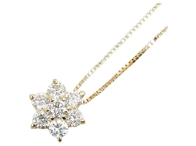 & Other Stories LuxUness 18Collier K Flower Diamond Collier en métal en excellent état Doré  ref.1400474