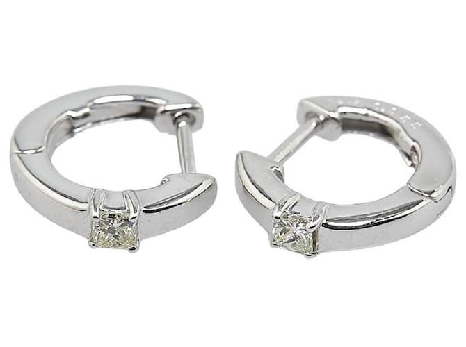 & Other Stories Luxus 18K Diamant Creolen Metallohrringe in ausgezeichnetem Zustand Silber  ref.1400479
