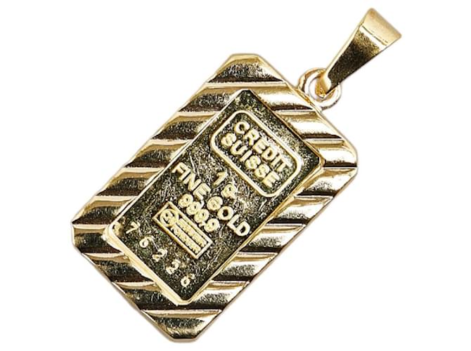 & Other Stories LuxUness 18K Credit Suisse Pendant Metal Necklace in Excellent condition Golden  ref.1400489