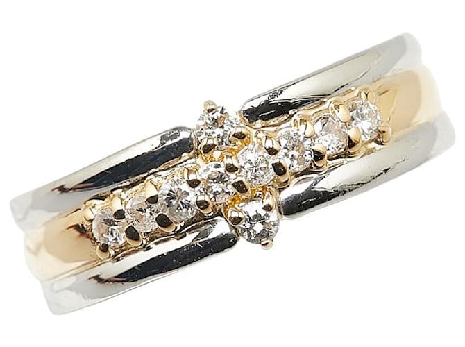 & Other Stories K18YG Yellow Gold Pt900 Platinum Diamond 0.2ct Ring 11.5 in Excellent Condition Golden Metal  ref.1400494