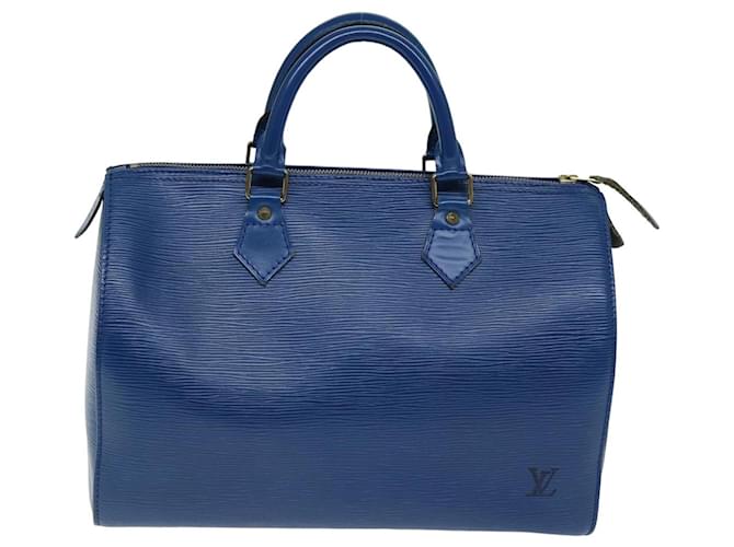 Louis Vuitton Speedy 30 Blue Leather  ref.1400517