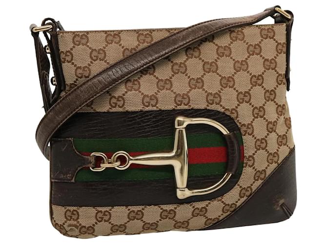 Horsebit Gucci Bege Lona  ref.1400625