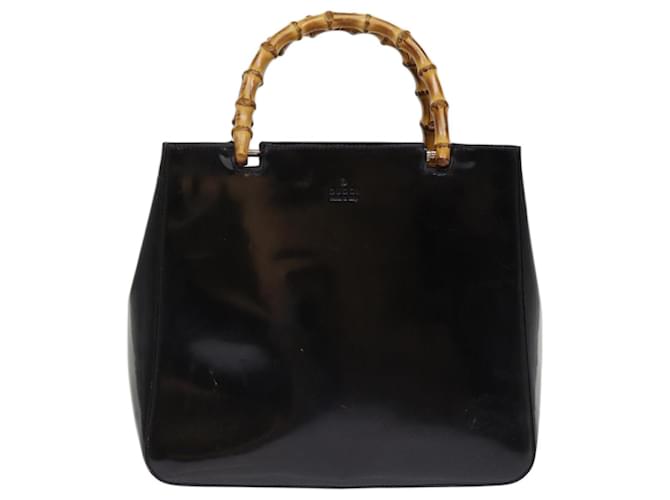 Gucci Bamboo Preto Couro envernizado  ref.1400639