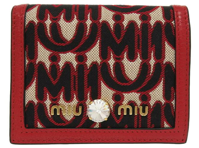 Miu Miu Madras Vermelho Lona  ref.1400693