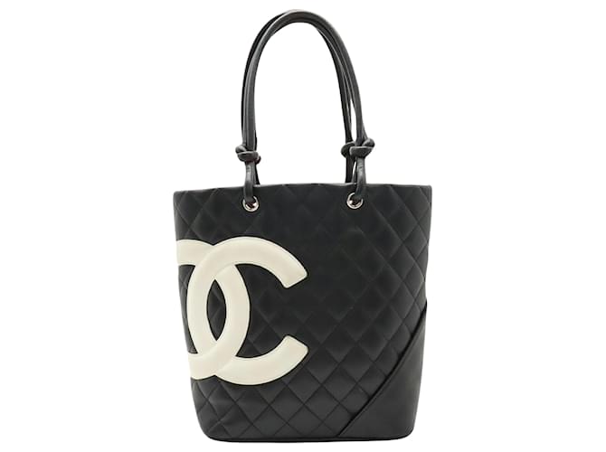 Chanel Cambon Line Schwarz Leder  ref.1400750