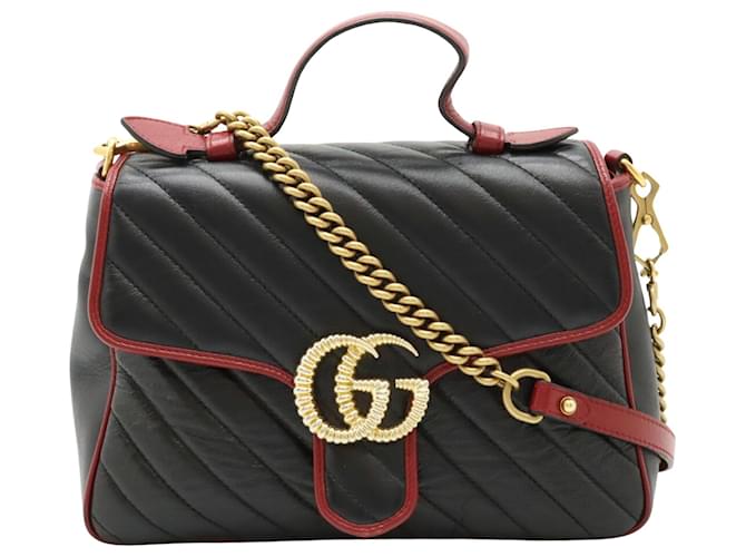 Gucci GG Marmont Preto Couro  ref.1400786