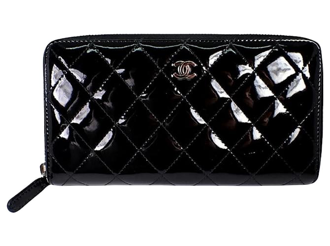 Timeless Chanel Matelassé Black Patent leather  ref.1400911