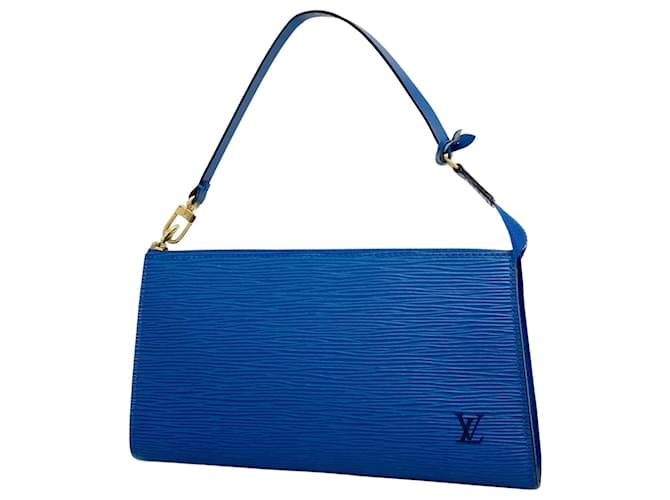 Louis Vuitton Pochette Accessoire Blue Leather  ref.1400913
