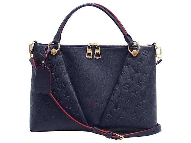 Louis Vuitton V tote Navy blue Leather  ref.1400936