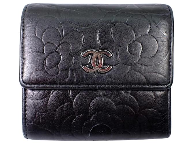 Timeless Chanel Camellia Negro Cuero  ref.1400971