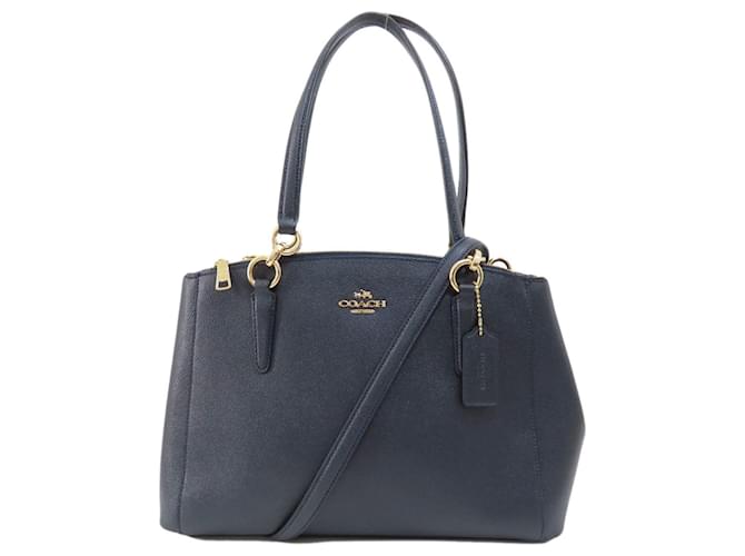 Coach Navy blue Leather  ref.1400994