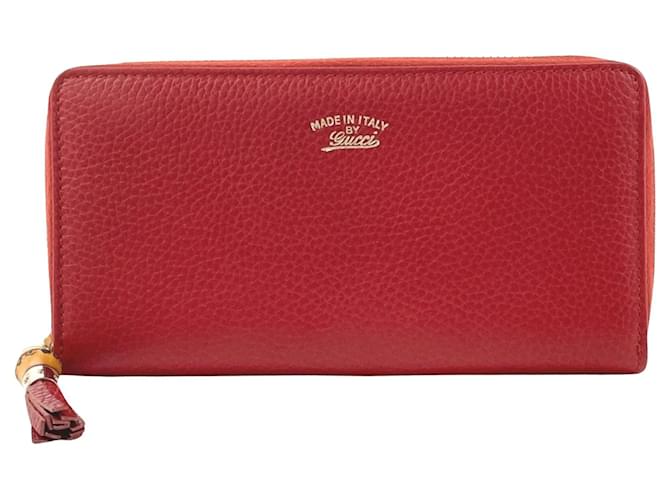 Gucci Bamboo Cuir Rouge  ref.1401007