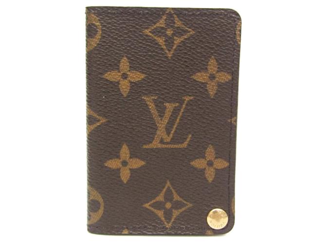 Louis Vuitton Porte carte crédit Pression Marrom Lona  ref.1401064