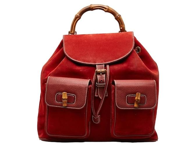 Gucci Bamboo Red Suede  ref.1401111