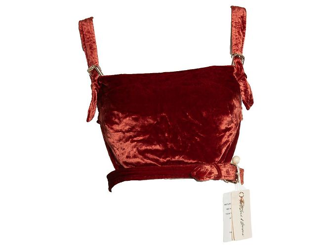 Autre Marque Per amore e limoni, Top in velluto Marrone Rosso