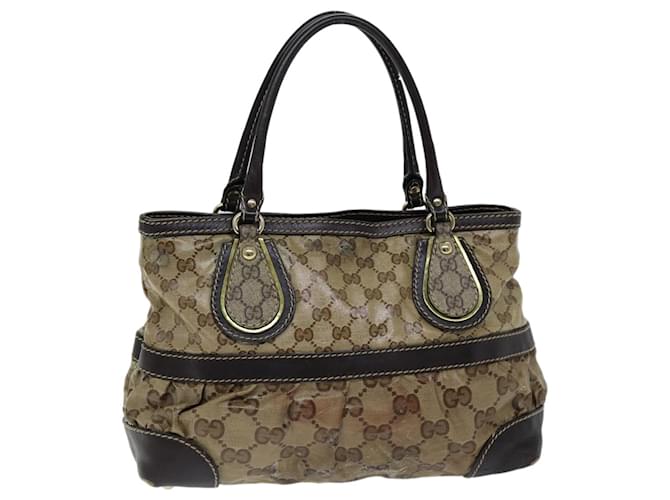 Borsa tote GUCCI in cristallo GG Marrone 223964 auth 75346 Tela  ref.1401195