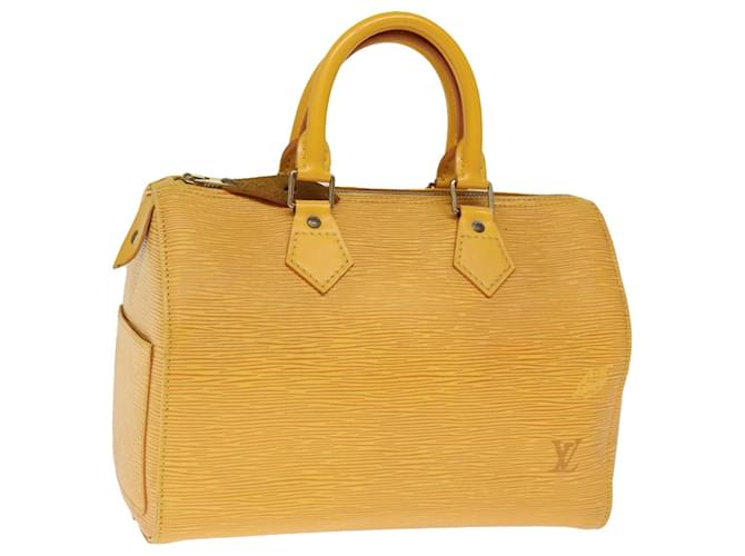 Louis Vuitton Epi Speedy 25 Bolsa de mão Tassili Yellow M43019 Autenticação de LV 75278 Couro  ref.1401199