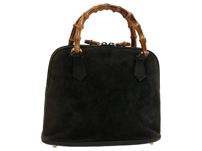 Bolso de mano GUCCI Bamboo Ante Caqui 000 2865 0290 EP de autenticación4189 Suecia  ref.1401212