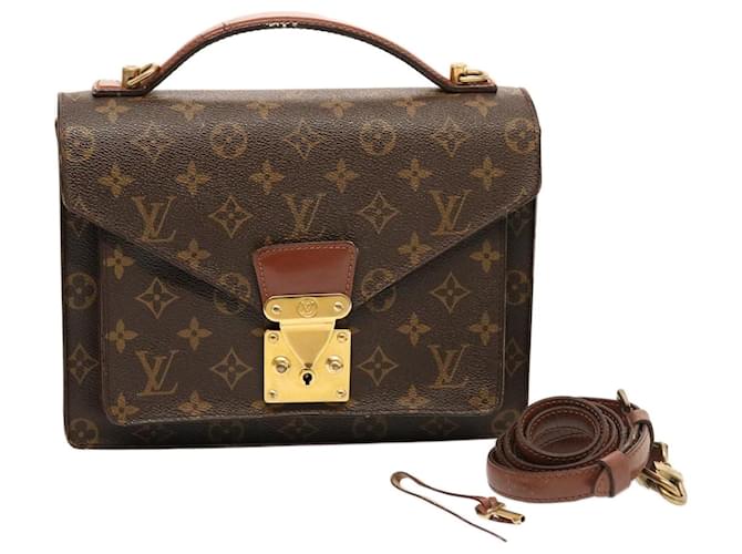 LOUIS VUITTON Monogram Monceau Hand Bag 2way M51185 LV Auth 75723 Cloth  ref.1401234