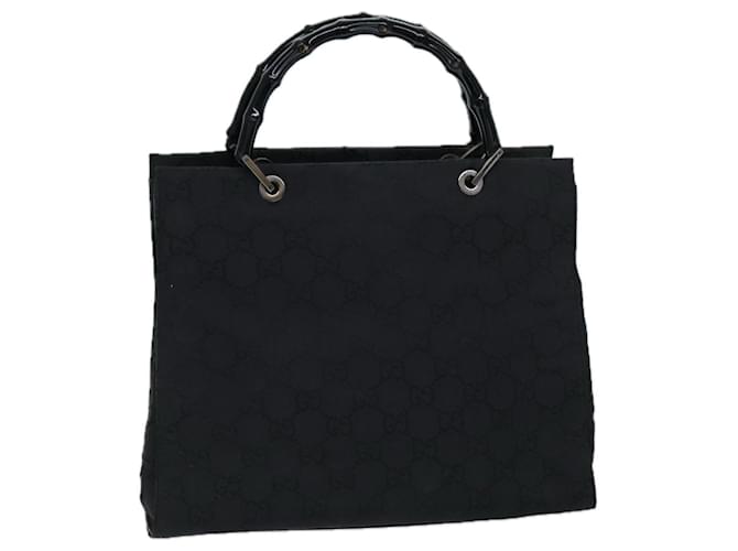 GUCCI Bamboo GG Canvas Hand Bag Black 002 1010 3754 Auth ep4256  ref.1401270