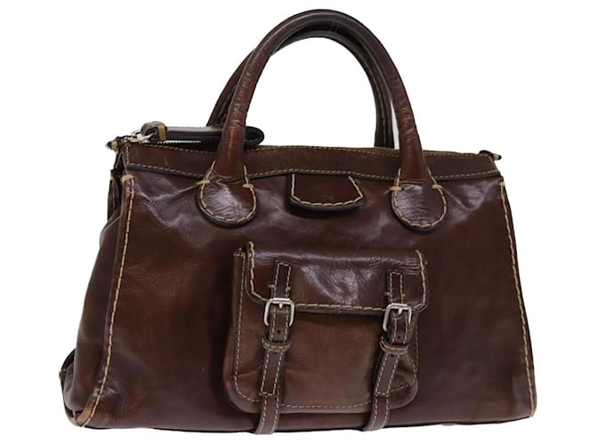 Chloé Chloe Hand Bag Leather Brown Auth bs14554 Cloth  ref.1401275