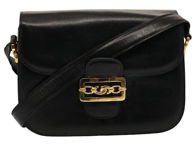 Céline CELINE Sac Bandoulière Calèche Cuir Noir Auth bs14806  ref.1401276