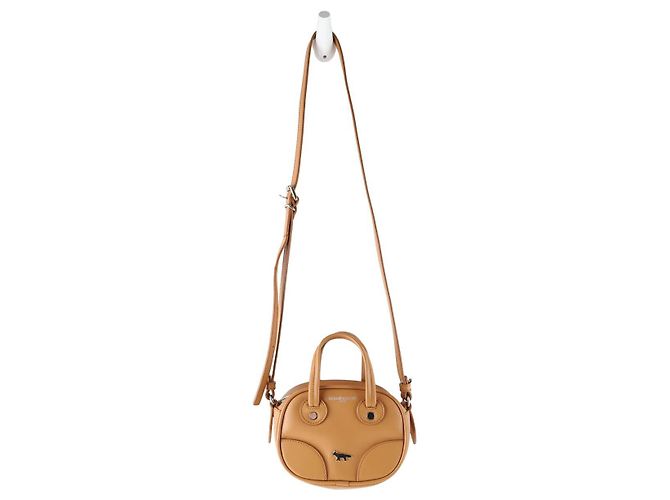 Kitsune Mini bolsa de couro camelo