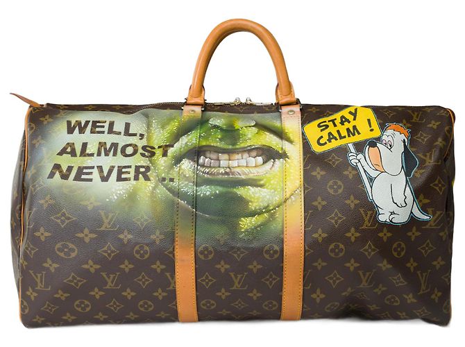 LOUIS VUITTON Borsa Keepall in Tela Marrone - 33355121046