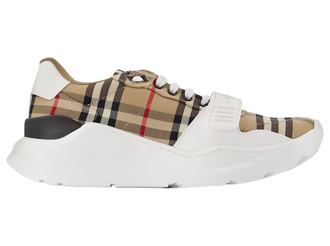 Lf Tnr New Regis L Chk Sneakers - Burberry - Multi - Cotton Brown Beige  ref.1401408