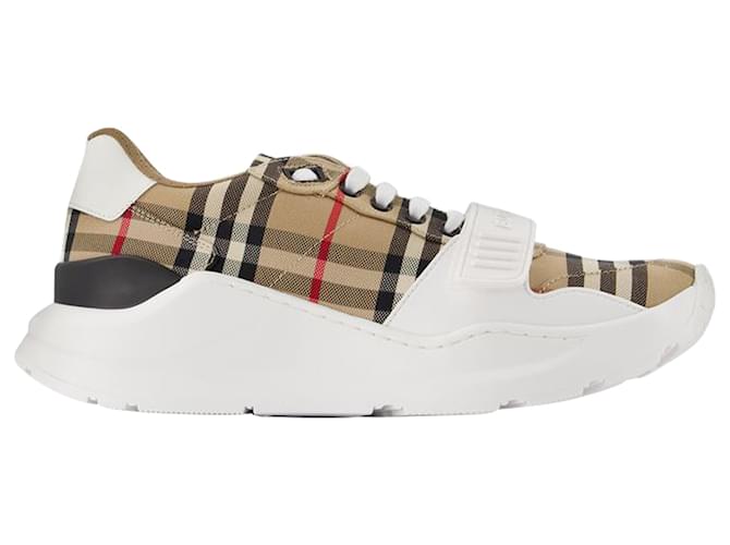 Lf Tnr New Regis L Chk Sneakers - Burberry - Multi - Cotton Brown Beige  ref.1401429