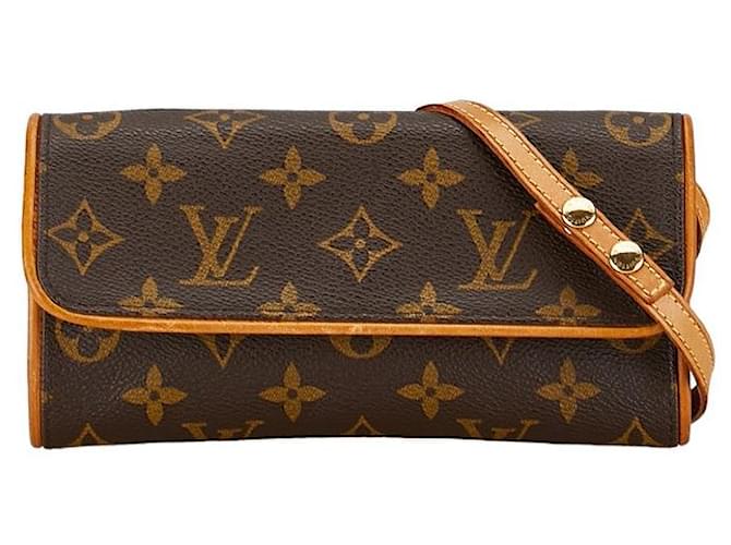 Bolsa transversal Louis Vuitton Monogram Twin PM M51854 em PVC marrom em muito bom estado Plástico  ref.1401439