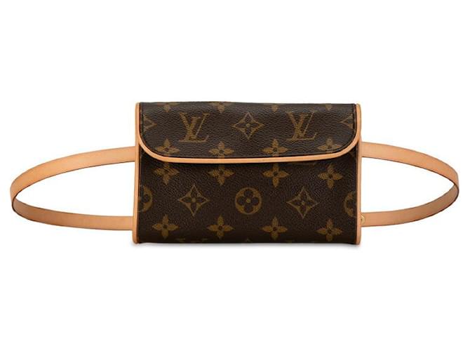 Bolso de cintura Louis Vuitton Monogram Pochette Florentine S M51855 de cuero PVC marrón en muy buen estado Castaño Lienzo  ref.1401452