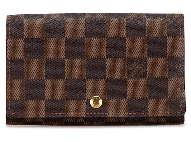 Carteira Longa de Lona Louis Vuitton Porte Monnaie Billets Tresor N61730 em boas condições Marrom  ref.1401456