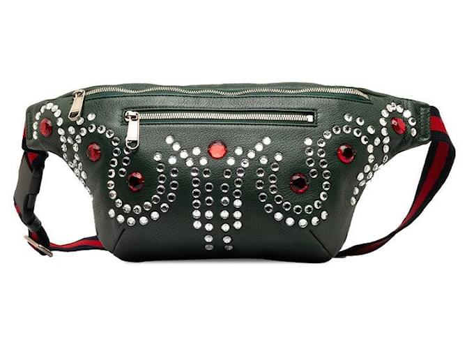 Bolso para el cuerpo con tachuelas de diamantes de imitación de cuero Gucci Bolso al hombro de cuero 484683 en buen estado  ref.1401502