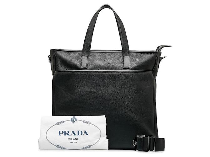 Tote Prada Prada Leather 2WAY Handbag Shoulder Bag Leather Handbag in Good condition Black  ref.1401517