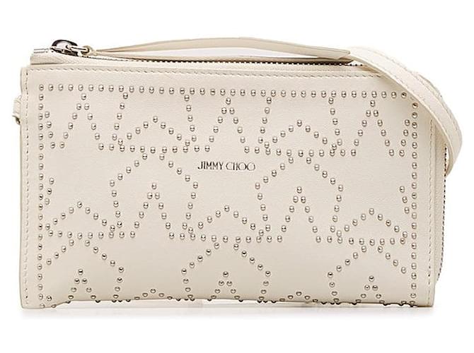 Bolsa de ombro de couro Jimmy Choo com tachas em forma de estrela em muito bom estado Branco  ref.1401518