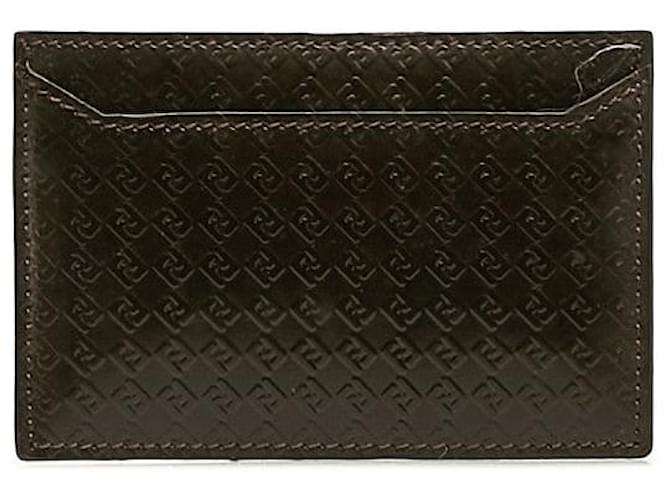 Fendi Leather Card Case 7M0012 in Very Good Condition Brown  ref.1401531