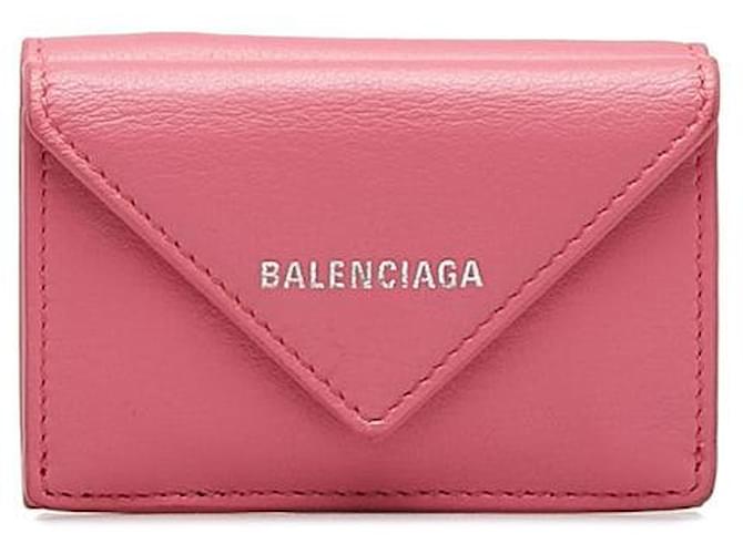 Balenciaga Mini Papier Wallet Portefeuille court en cuir 391446 en bon état  ref.1401546