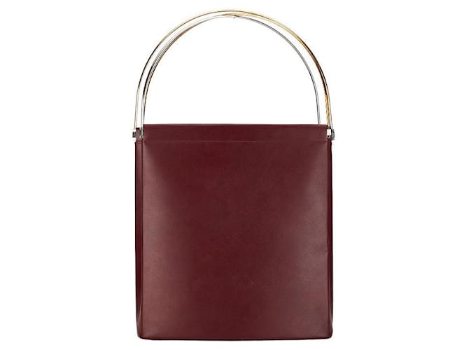 Bolsa de ombro de couro Cartier Trinity Bordeaux em muito bom estado Marrom  ref.1401577