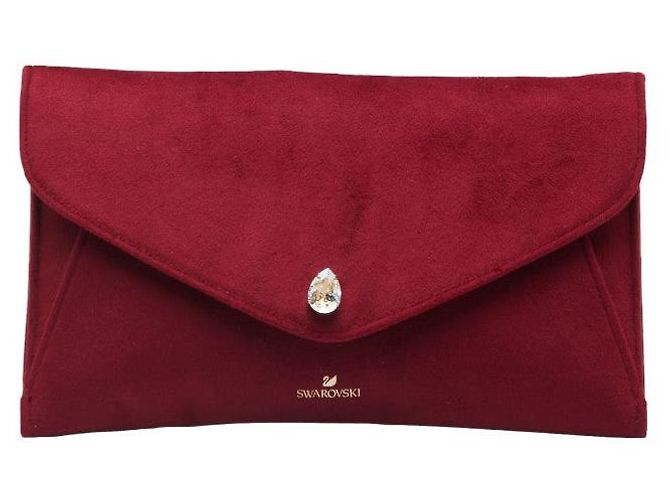 Swarovski Wildleder Clutch Tasche Rot