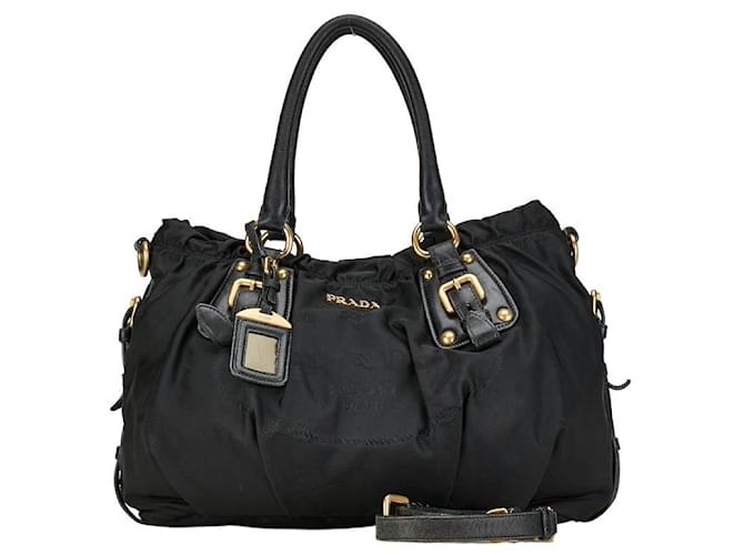 Prada Tessuto Gaufre Handbag  Canvas Handbag in Fair condition Cloth  ref.1401592