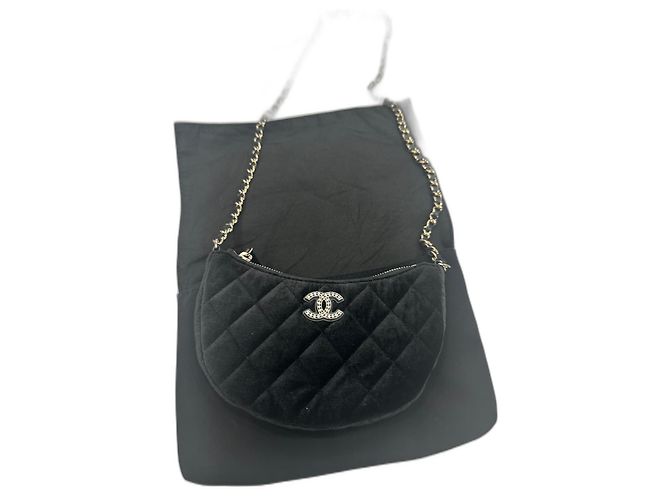 Trendy CC Chanel VIP Gift Borsa a Spalla Piccola in Velluto Nero