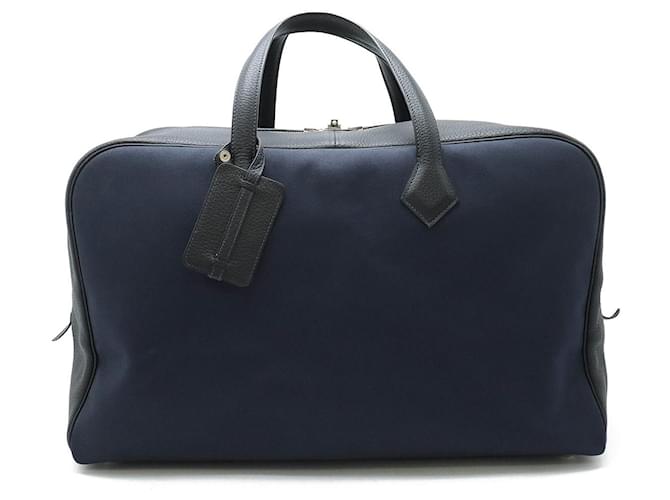 Hermès Victoria Azul marinho Lona  ref.1401725