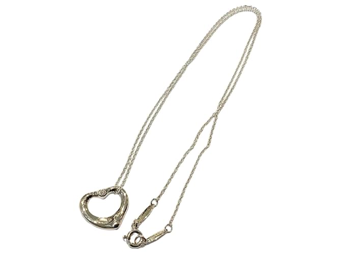 Tiffany & Co Open Heart Silvery Silver  ref.1401748
