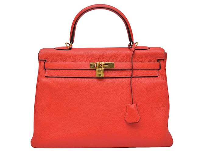 Hermès Kelly Vermelho Couro  ref.1401857