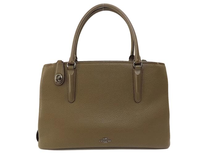 Coach Brooklyn Carryall Braun Leder  ref.1401918